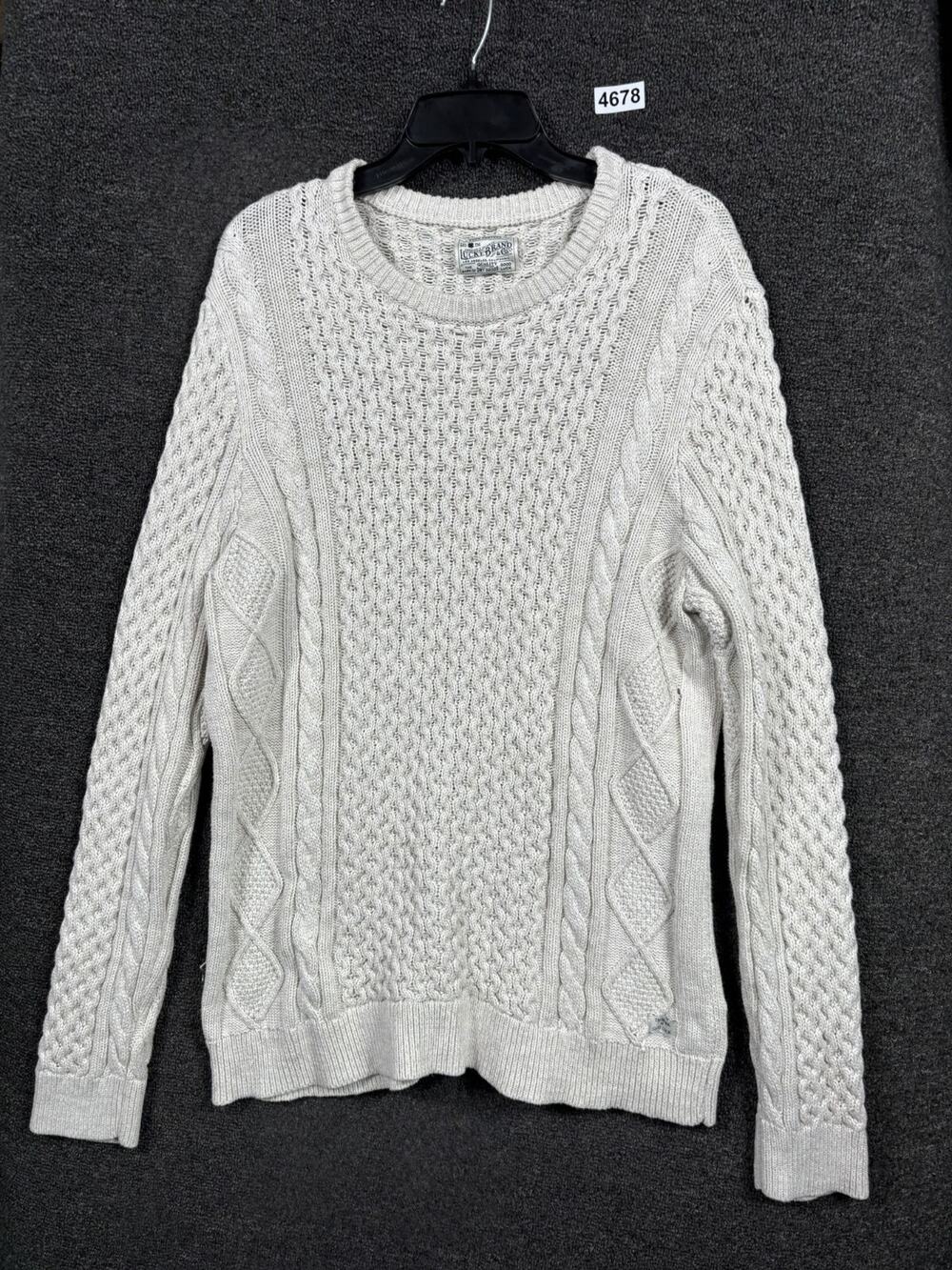 Lucky Brand Cable Knit Sweater Womens Size XXL Heavyweight Crew Neck Long Sleeve